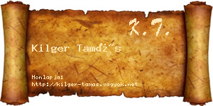 Kilger Tamás névjegykártya